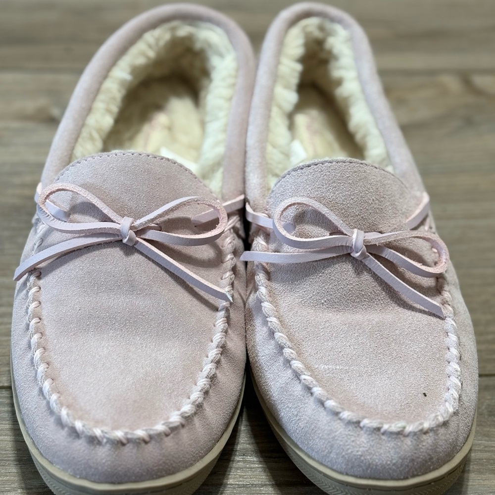 My Slippers Pink Suede Moccasin Slippers US 9